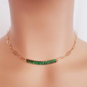 Emerald Gold Necklace